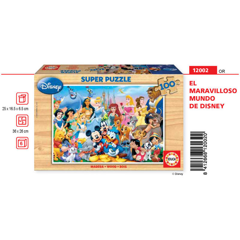 Puzzle El Maravilloso Mundo de Disney madera 100 piezas | Frikytopia