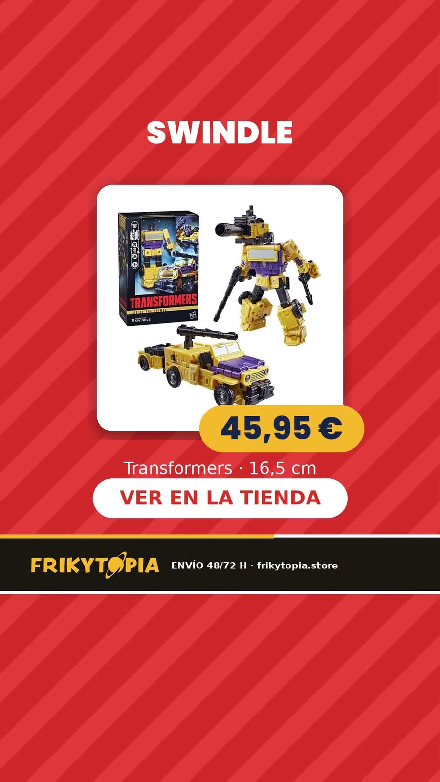 Figuras de acción: Goku, Optimus Prime, Swindle y Captain Cyrus
