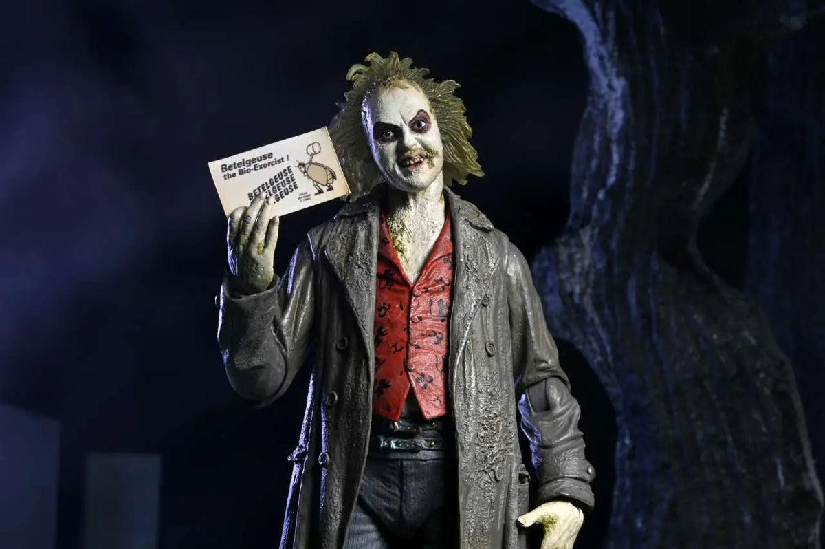 Ultimate beetlejuice tour guide the bio - exorcist scale action fig. 18 cm beetlejuice 1988
