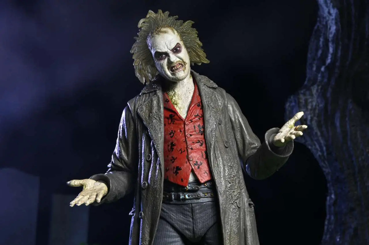 Ultimate beetlejuice tour guide the bio - exorcist scale action fig. 18 cm beetlejuice 1988