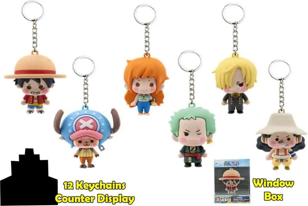 ONE PIECE - POCKET HERO - KEYCHAIN COUNTER DISPLAY (12) Frikytopia