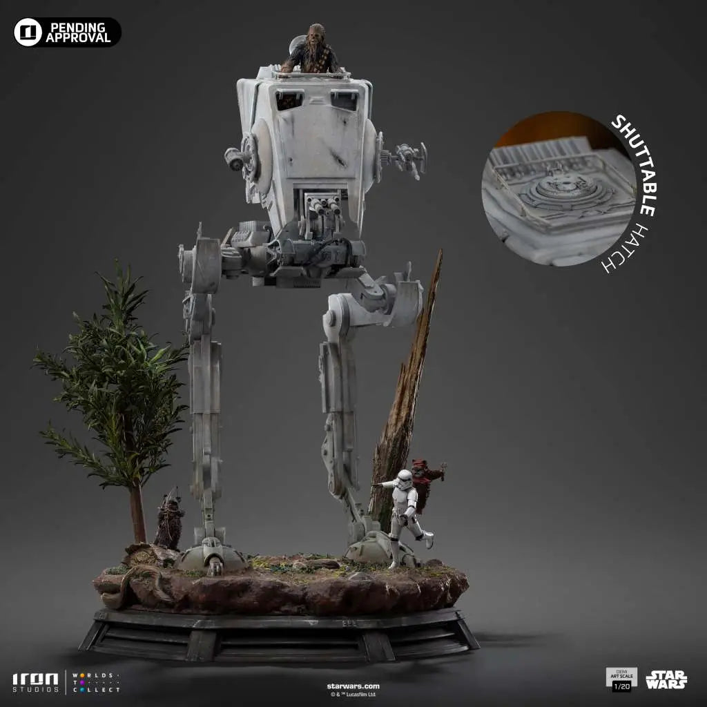 Star Wars Estatua 1/20 Demi Art Scale AT-ST and Chewbacca 53 cm