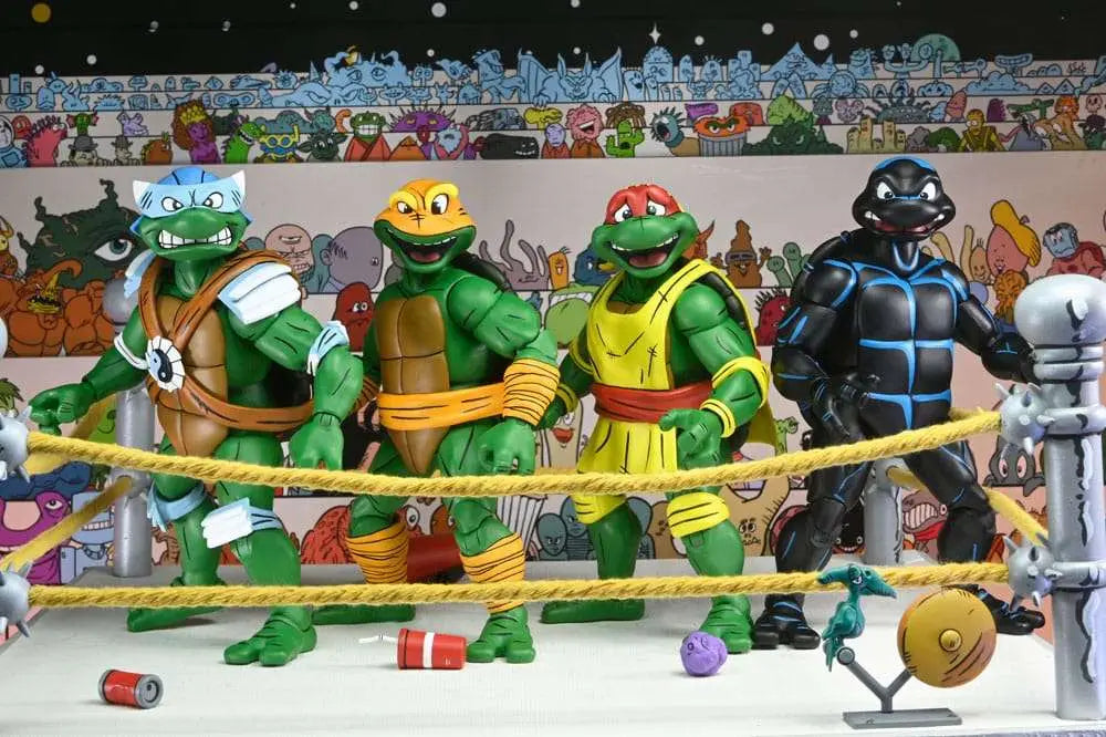 Tortugas Ninja (Archie Comics) Figuras Paquete de 4 Stump Wrestling Turtles 18 cm