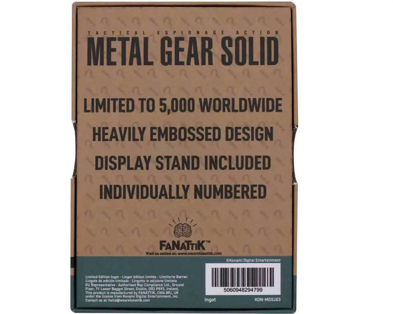 Metal Gear Solid 2 Lingote Raiden Limited Edition