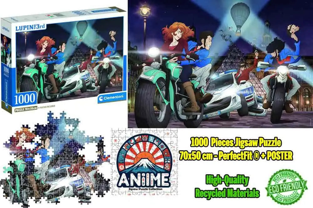 ANIME PUZZLE COLLECTION - LUPIN THE 3RD - CHASE - JIGSAW PUZZLE 1000 PCS Frikytopia