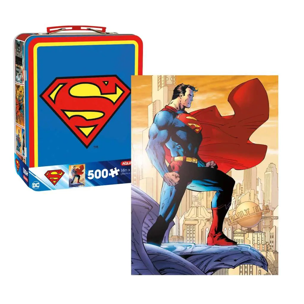 DC COMICS SUPERMAN 500 PCS JIGSAW PUZZLE & FUN BOX SET Frikytopia