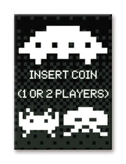 SPACE INVADERS INSERT COIN FLAT MAGNET