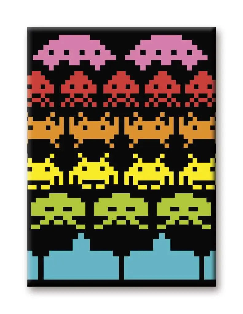 SPACE INVADERS RAINBOW FLAT MAGNET Frikytopia