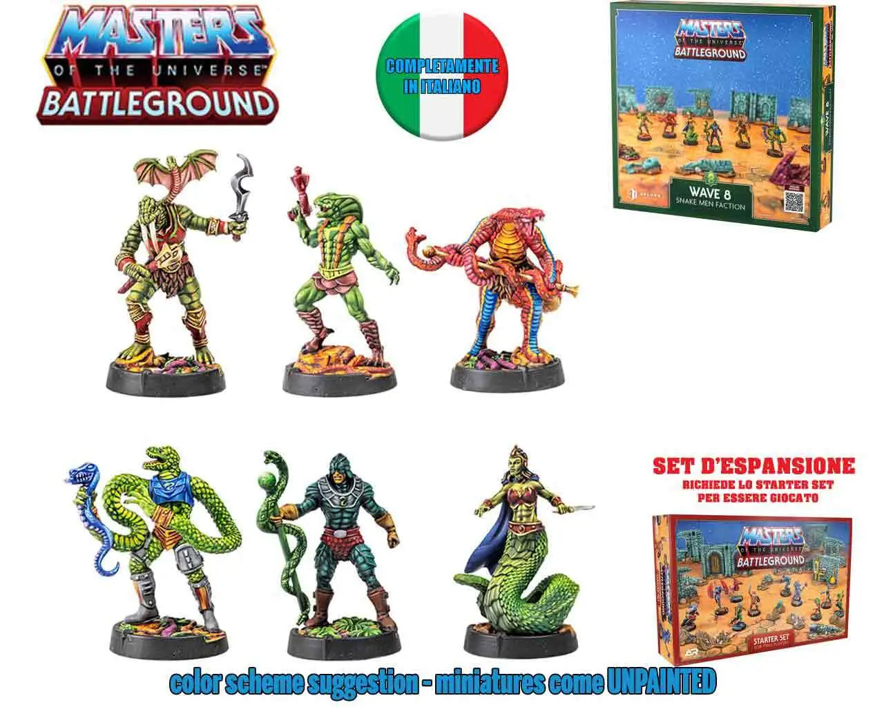 Masters of the Universe: Battleground Juego de Miniaturas Wave 8: Snake Men Faction *Edición Italiano*