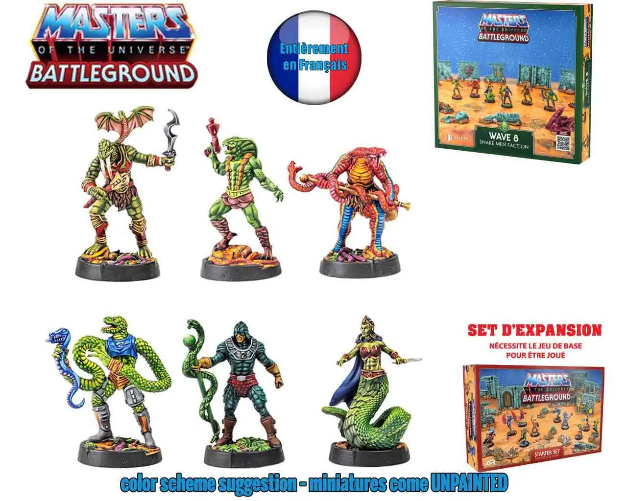 MASTERS OF THE UNIVERSE BATTLEGROUND - WAVE 8: SNAKE MEN FACTION - VERSION FRANCAISE Frikytopia