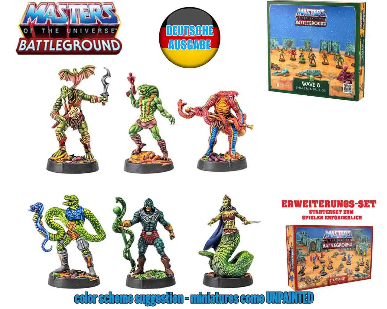 MASTERS OF THE UNIVERSE BATTLEGROUND - WAVE 8: SNAKE MEN FACTION - DEUTSCHE EDITION Frikytopia