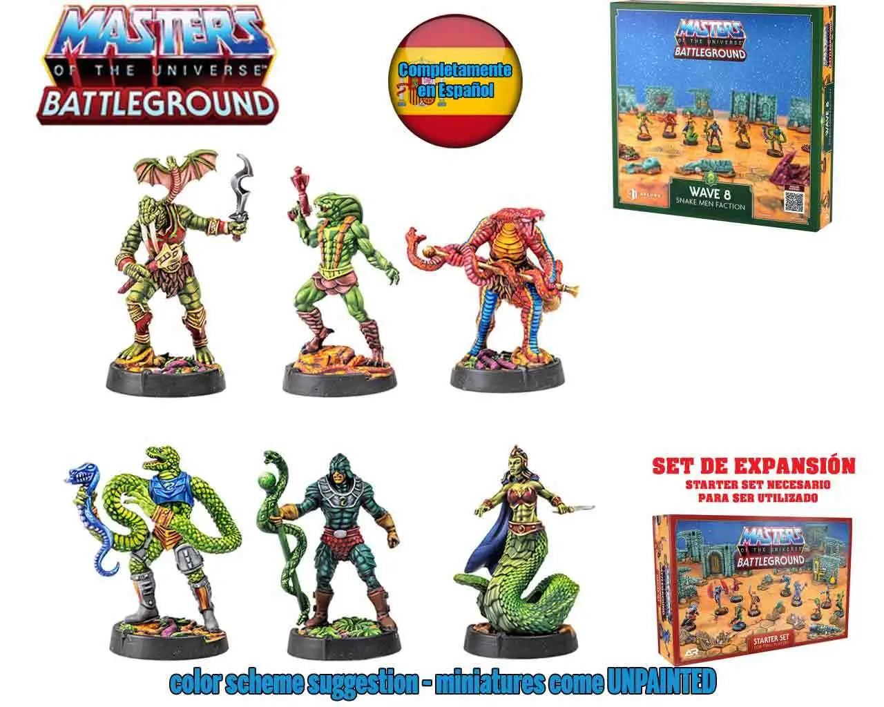 MASTERS OF THE UNIVERSE BATTLEGROUND - WAVE 8: SNAKE MEN FACTION - EDICION ESPANOLA Frikytopia