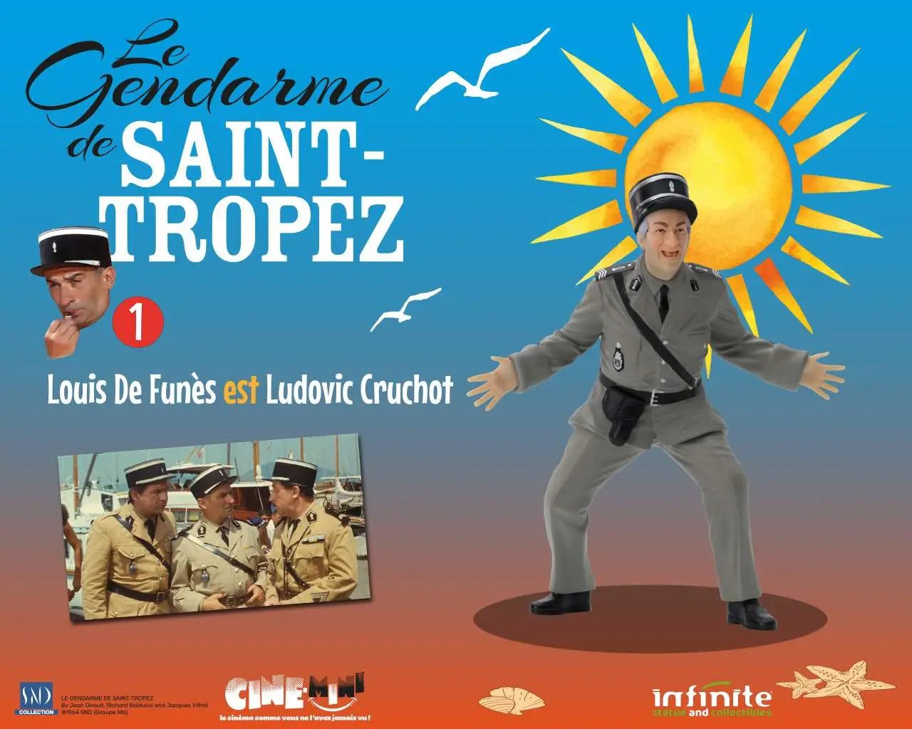 LE GENDARME DE SAINT-TROPEZ #1 LOUIS DE FUNES EST LUDOVIC CRUCHOT CINE-MINI PVC Frikytopia
