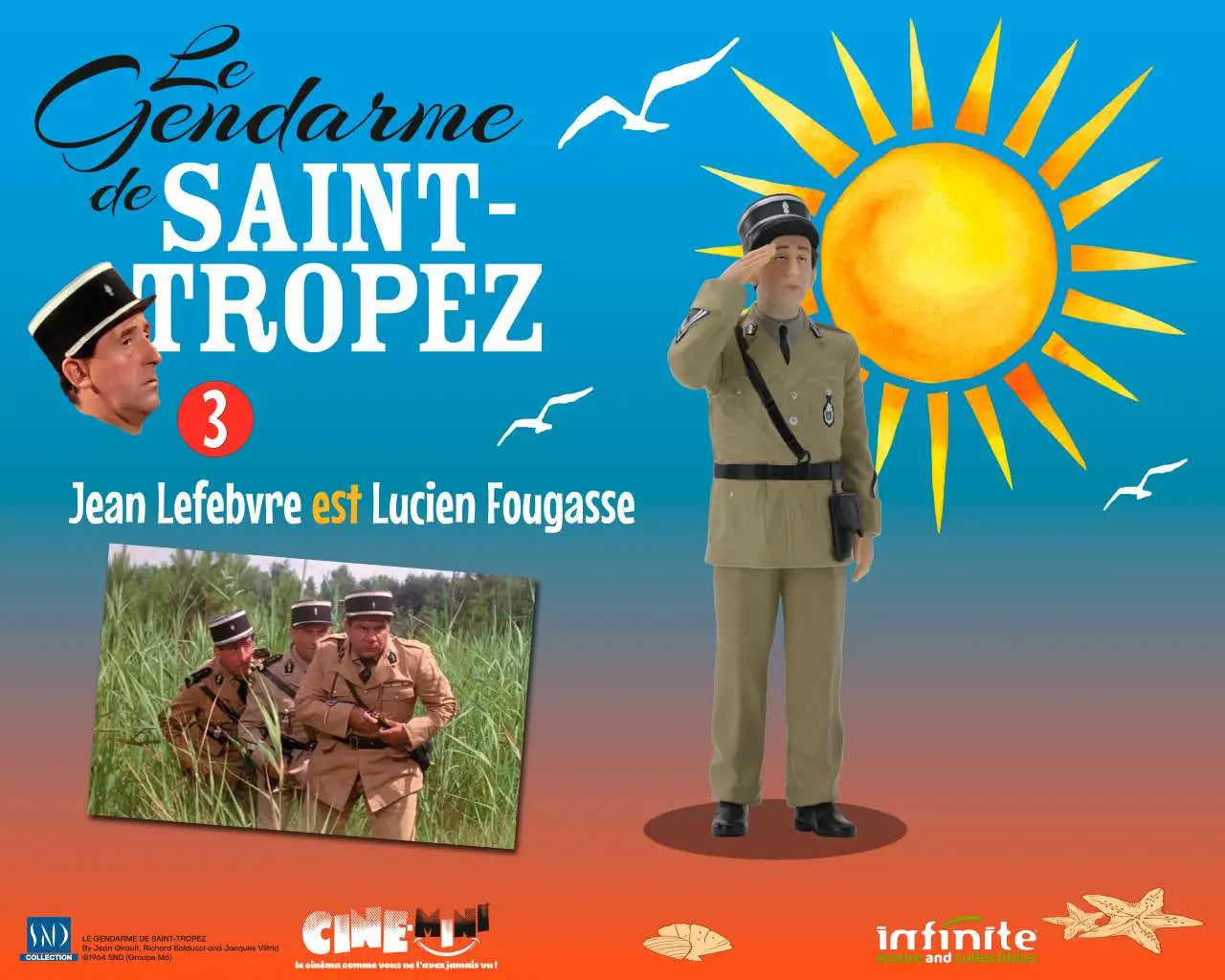 LE GENDARME DE SAINT-TROPEZ #3 JEAN LEFEBVRE EST LUCIEN FOUGASSE CINE-MINI PVC Frikytopia