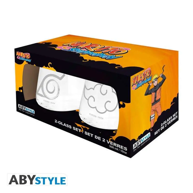 NARUTO SHIPPUDEN KONOHA & AKATSUKI GIFT SET GLASS Frikytopia