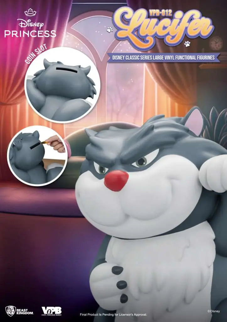 DISNEY CLASSIC SERIES LUCIFER LARGE VINYL PIGGY BANK Frikytopia
