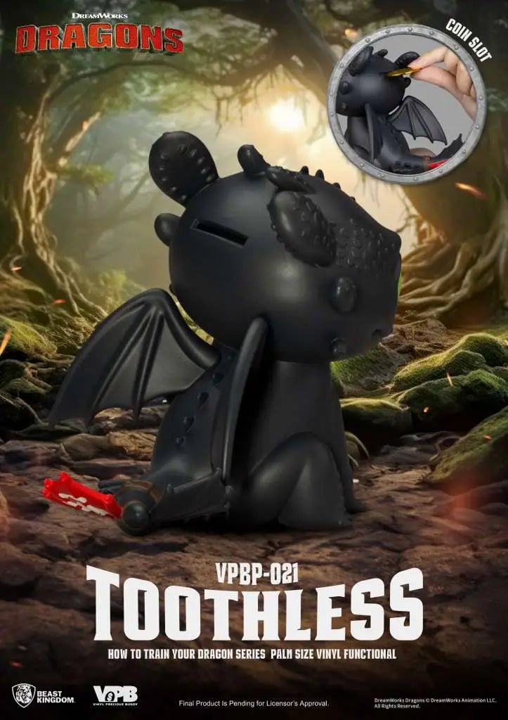 HOW TO TRAIN YOUR DRAGON TOOTHLESS SERIES PALM SIZE VINYL BANK