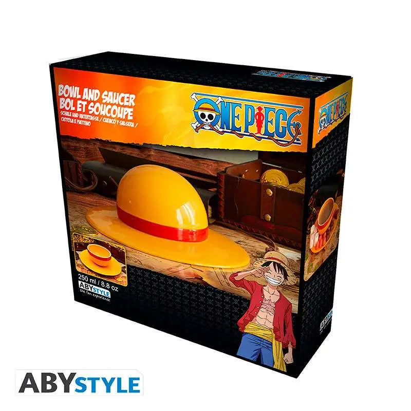Set cuenco y platillo abystyle one piece sombrero de paja
