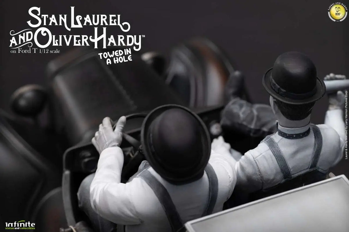 LAUREL & HARDY TOWED IN A HOLE FORD T 1/12 SCALE