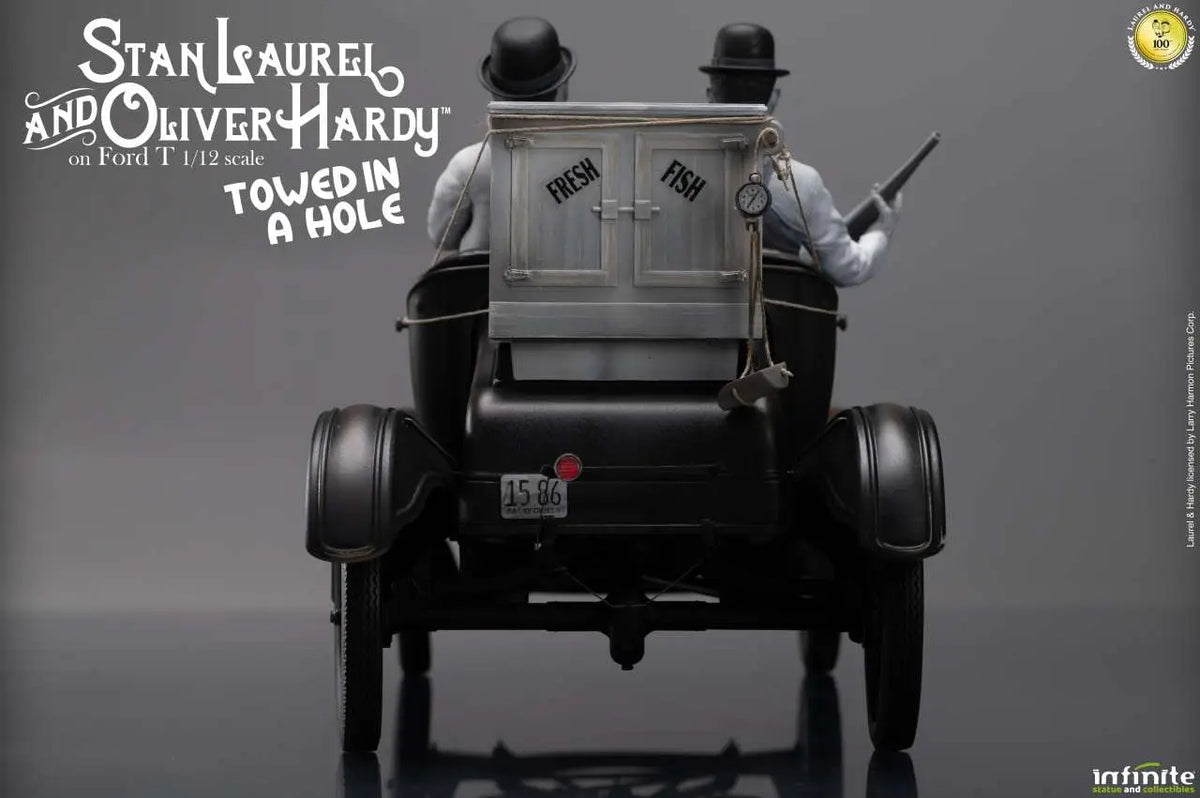 LAUREL & HARDY TOWED IN A HOLE FORD T 1/12 SCALE