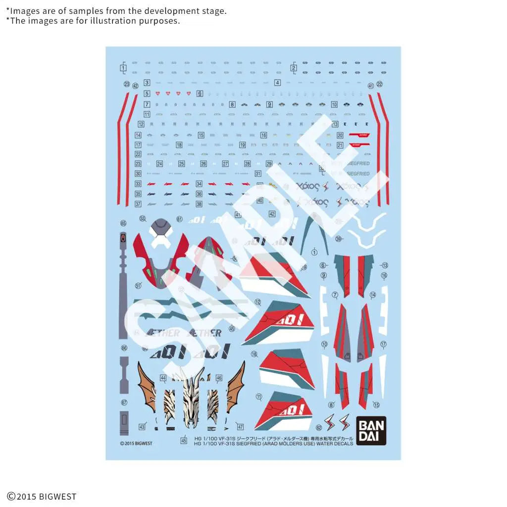 HG VF-31S SIEGFRIED ARAD MOLDERS USE DECALS Frikytopia