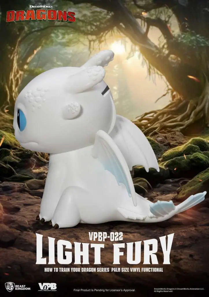 Cómo entrenar a tu dragón Vinyl huchas Light Fury 12 cm