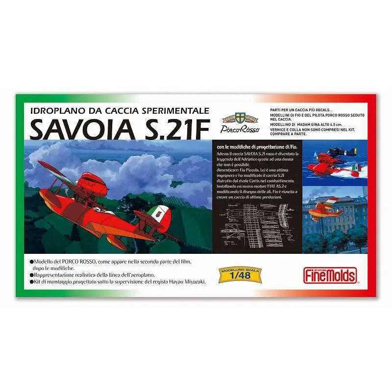 Porco Rosso Kit de modelo con figura 1/48 Savoia S.21F Versión 2 & Gina
