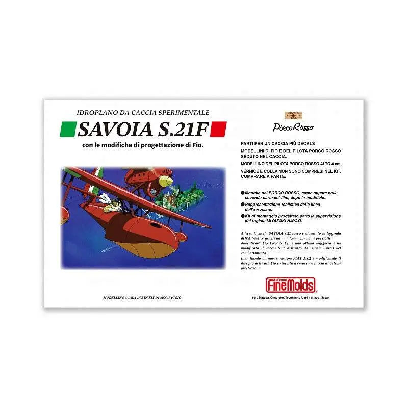 Porco Rosso Kit de modelo con figura 1/72 Savoia S.21F Versión 2 & Porco