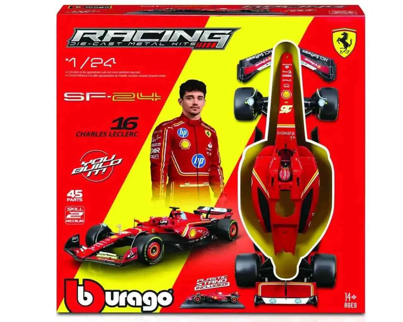 FERRARI F1 SF-24 - N.16 CHARLES LECLERC WITH HELMET - MODEL KIT 1:24