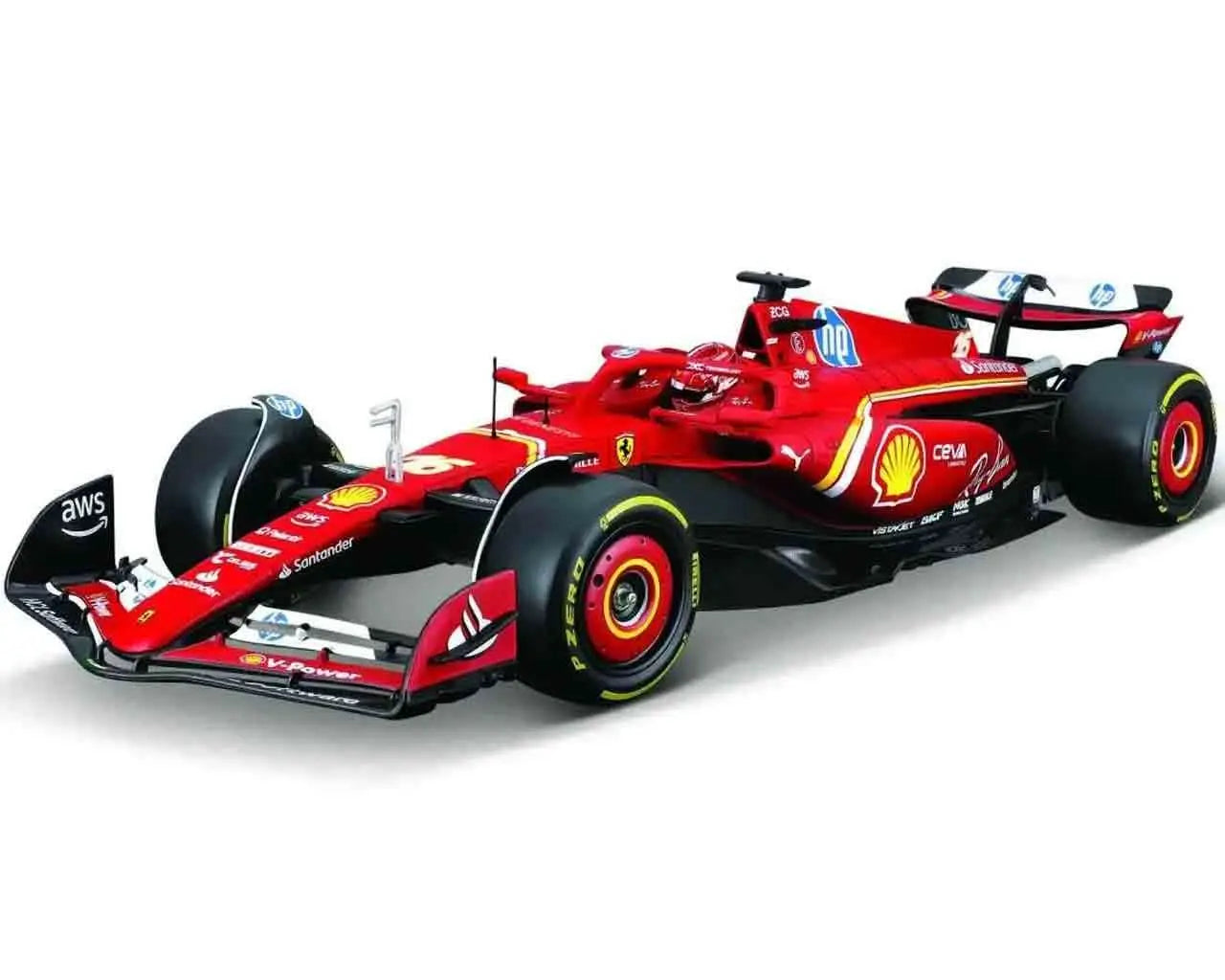FERRARI F1 SF-24 - N.16 CHARLES LECLERC WITH HELMET - MODEL KIT 1:24