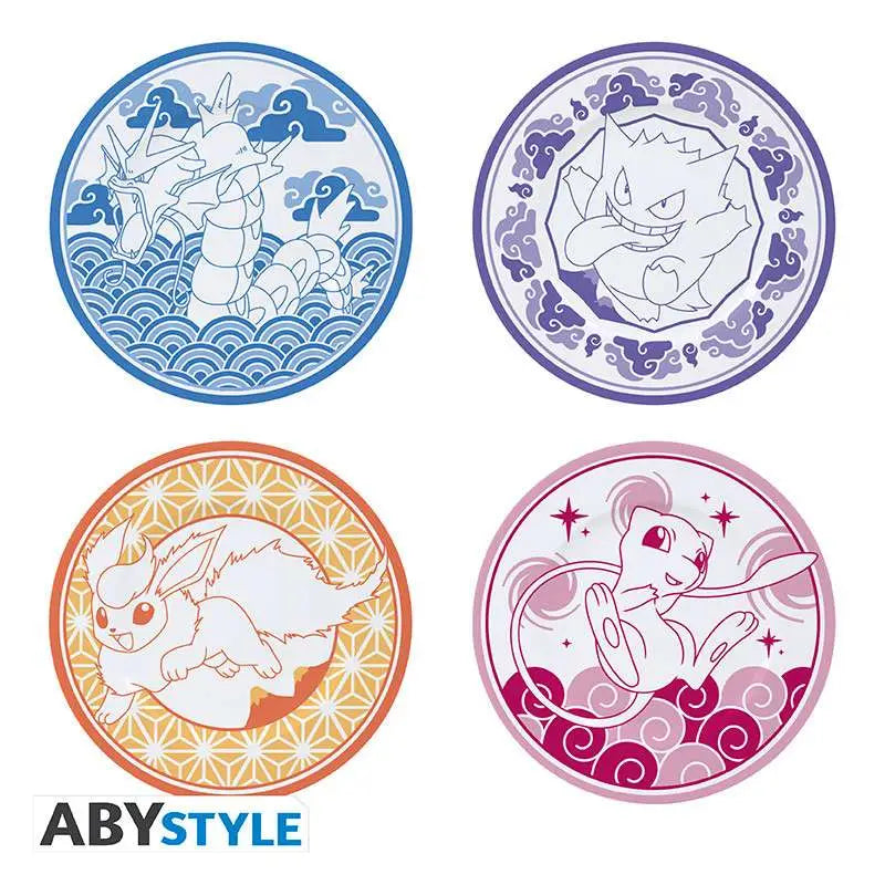POKEMON JAPANESE STYLE SET OF 4 PLATES Frikytopia
