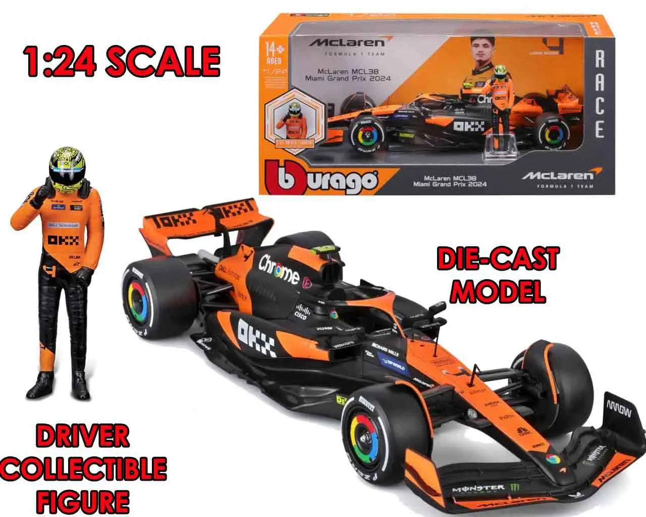 Coche Mclaren Norris MCL38 F1 metal