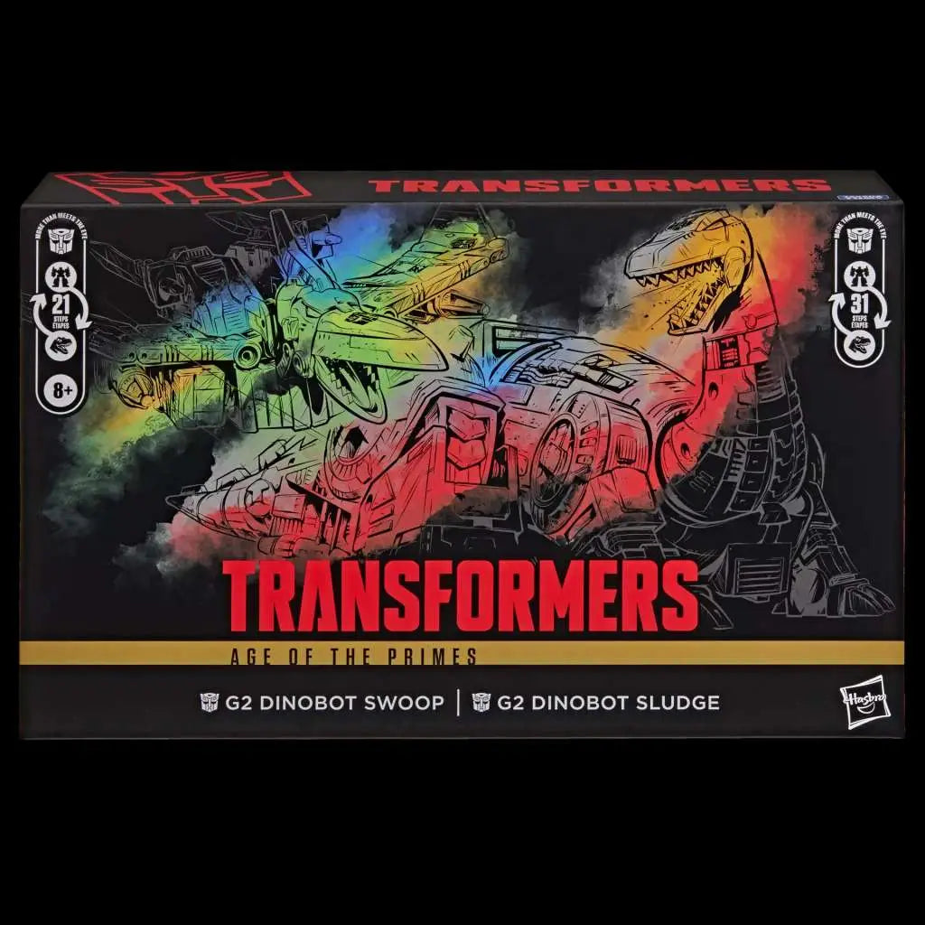 Transformers Age of the Primes Leader Class Pack de 2 Figuras G2 G2 Dinobot Swoop &amp; G2 Dinobot Sludge 19 cm