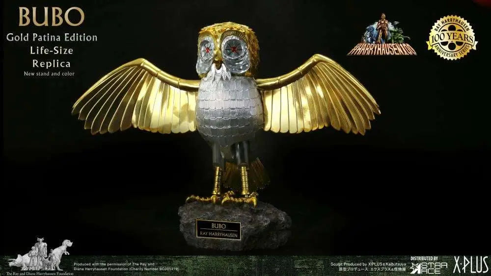 CLASH OF TITANS BUBO GOLD PATINA DELUXE OPEN/CLOSED WINGS SET Réplica