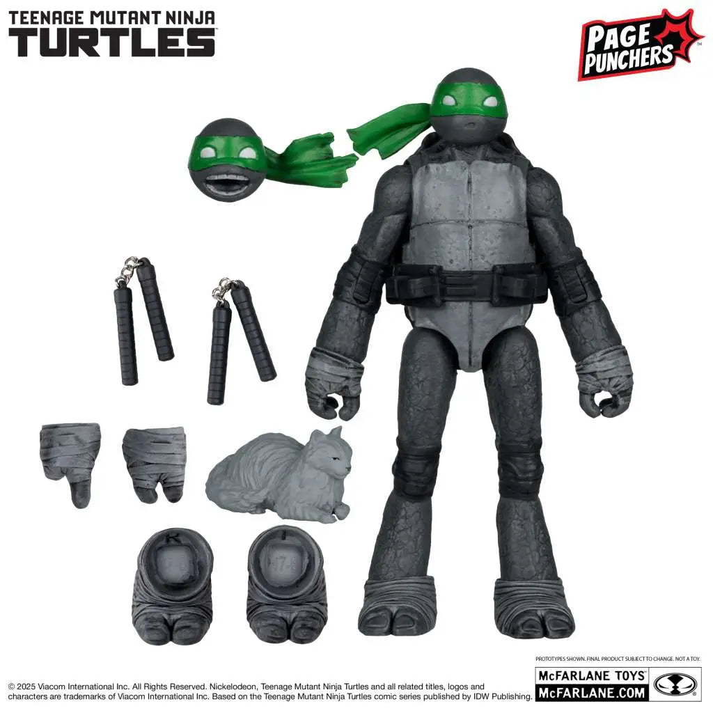 Las Tortugas Ninja Page Punchers Figura Michelangelo (Black White & Green) (Red Platinum Edition) 13 cm
