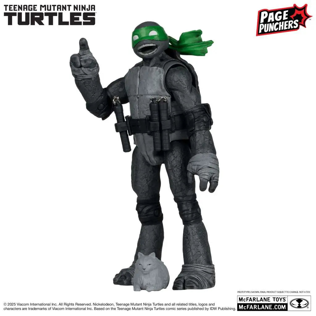 Las Tortugas Ninja Page Punchers Figura Michelangelo (Black White & Green) (Red Platinum Edition) 13 cm