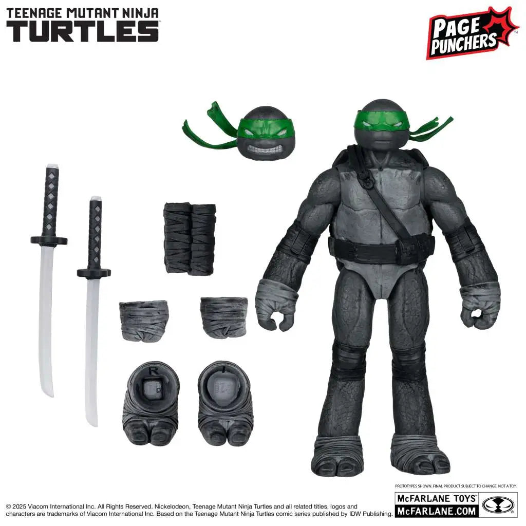 Las Tortugas Ninja Page Punchers Figura Leonardo (Black White & Green) (Red Platinum Edition) 13 cm