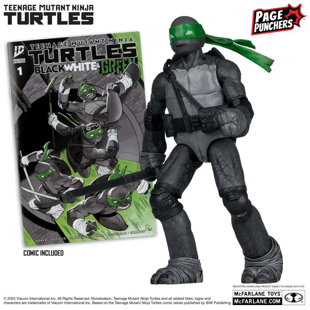 Las Tortugas Ninja Page Punchers Figura Donatello (Black White & Green ) (Red Platinum Edition) 13 cm