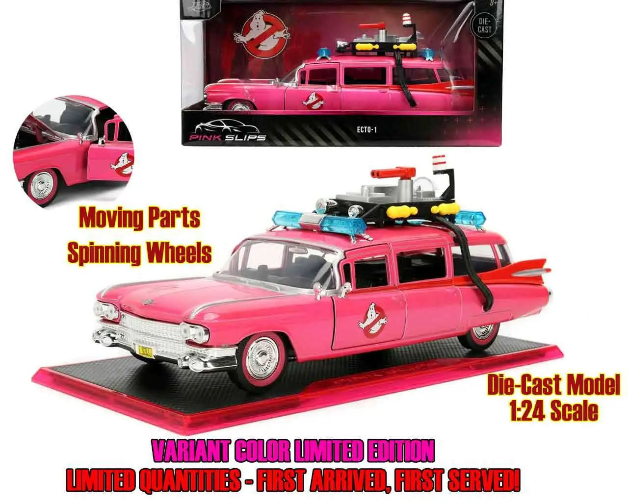 GHOSTBUSTERS ECTO 1 PINK 1/24 DIE-CAST MODEL VARIANT LIMITED EDITION