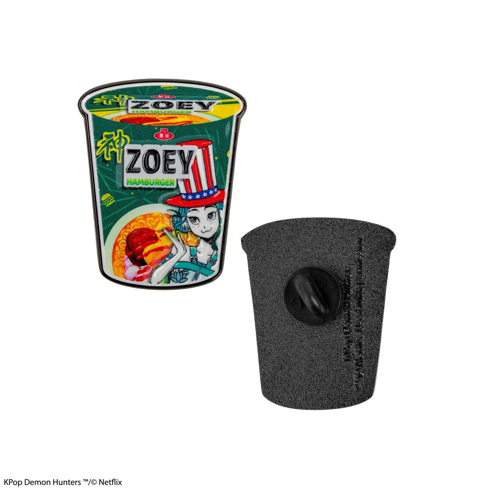 KPOP DEMON HUNTERS ZOEY HAMBURGER NOODLES Pin