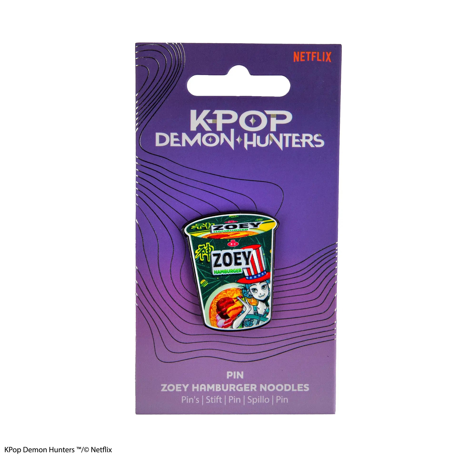 KPOP DEMON HUNTERS ZOEY HAMBURGER NOODLES Pin