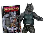 TEENAGE MUTANT NINJA TURLES 5IN FIGURE WITH COMIC WV2 ROCKSTEADY