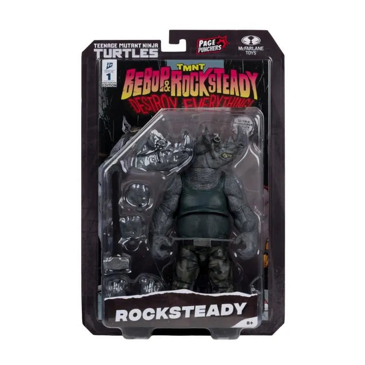 TEENAGE MUTANT NINJA TURLES 5IN Figura WITH COMIC WV2 ROCKSTEADY
