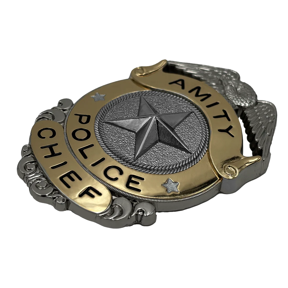 JAWS AMITY ISLAND POLICE CHIEF BADGE/PATCH LTD ED PROP Réplica