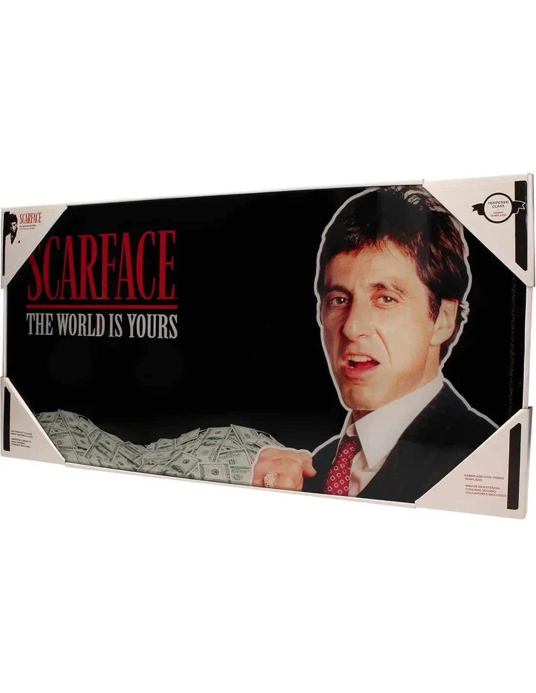 Scarface Póster de cristal The World Is Yours (Black Background) 60 x 30 cm