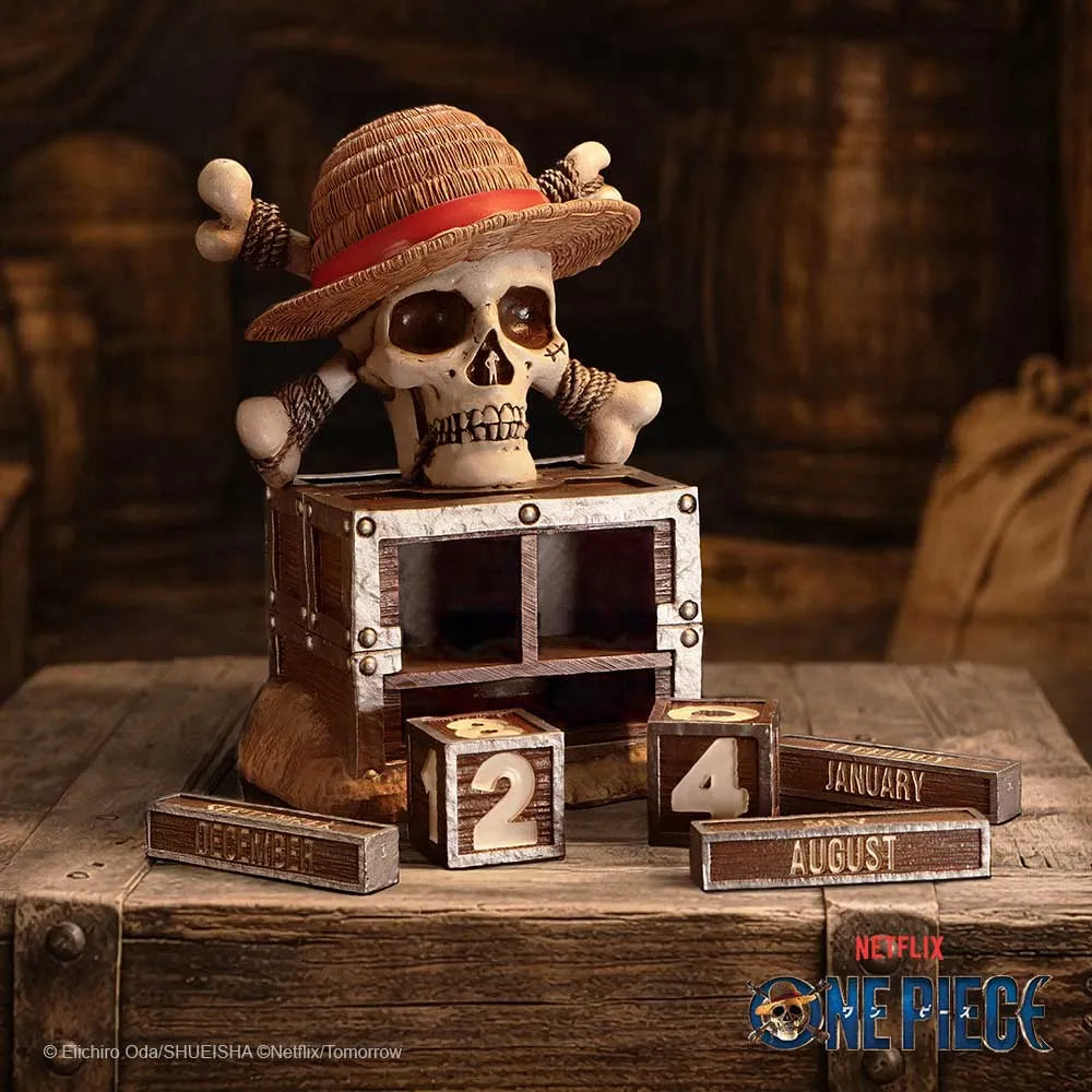 One Piece Calendario perpetuo Luffy Jolly Roger 16 cm
