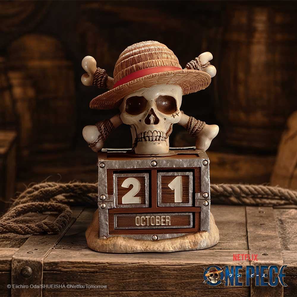 One Piece Calendario perpetuo Luffy Jolly Roger 16 cm