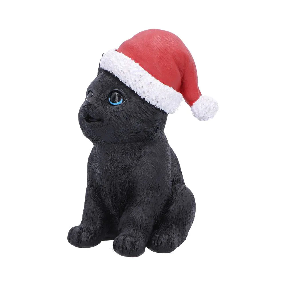 BLACK CAT WITH SANTA HAT Figura
