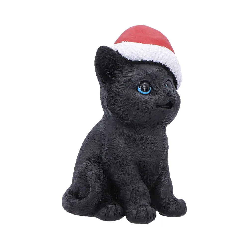 BLACK CAT WITH SANTA HAT Figura