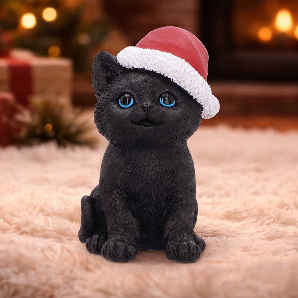 BLACK CAT WITH SANTA HAT Figura Frikytopia